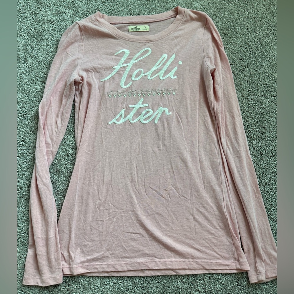 Hollister Light Pink Tee with White Script
